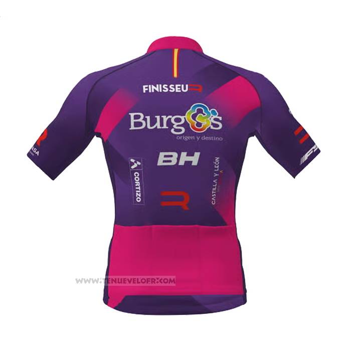 2023 Maillot Cyclisme Burgos BH Fuchsia Manches Courtes et Cuissard